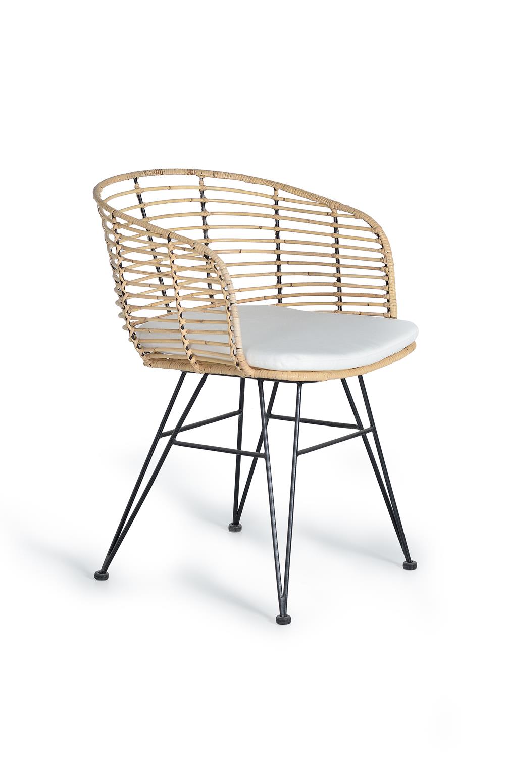 Set mit 2 Stühlen aus Rattan und Metall - Maisons Du Monde