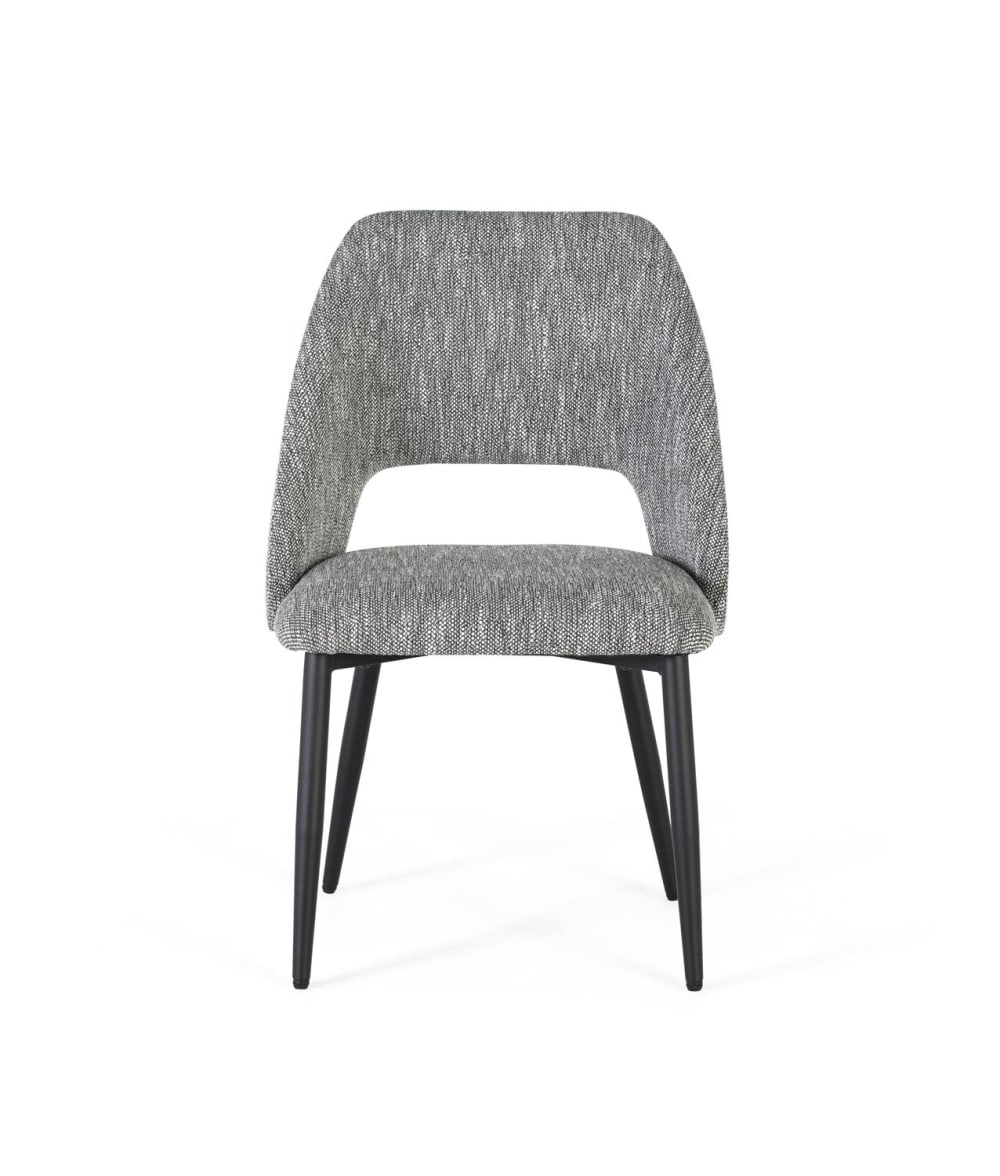 2er - Set Stühle aus grauem Stoff und Metall - Maisons Du Monde