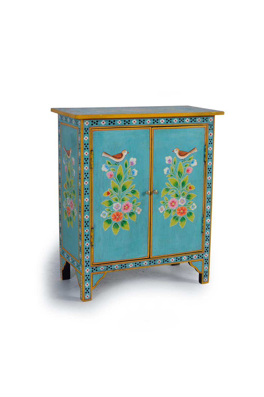 Meuble d'appoint en bois manguier turquoise — Beyit
