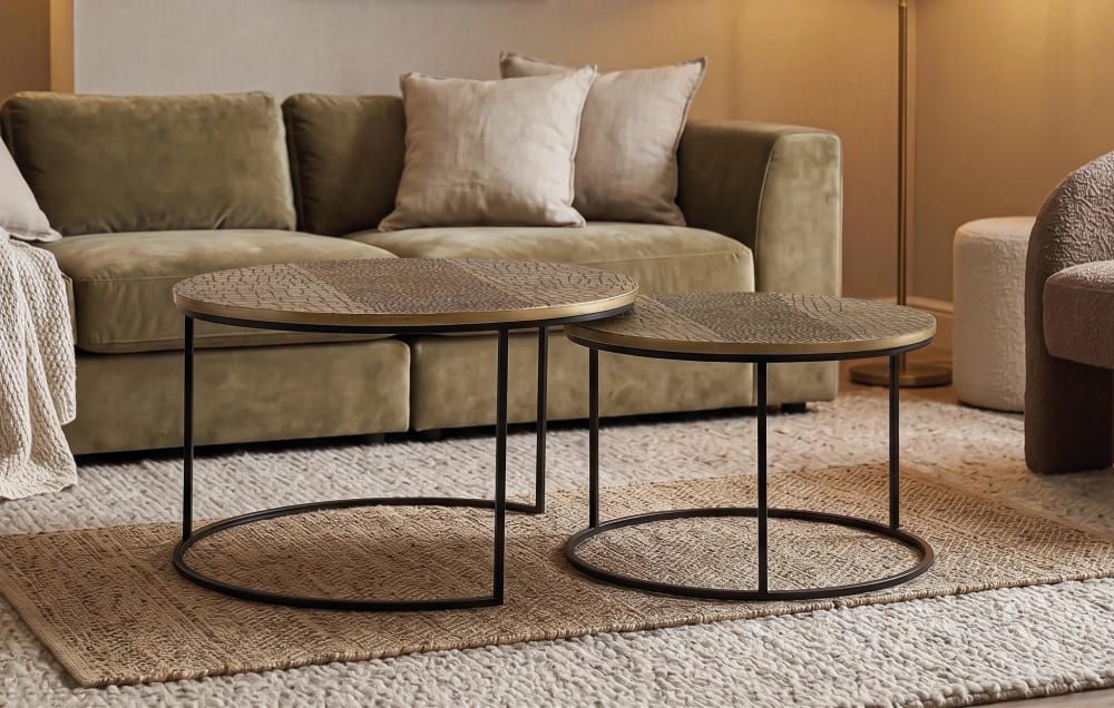 Lot 2 tables métal et aluminium - Maisons du Monde