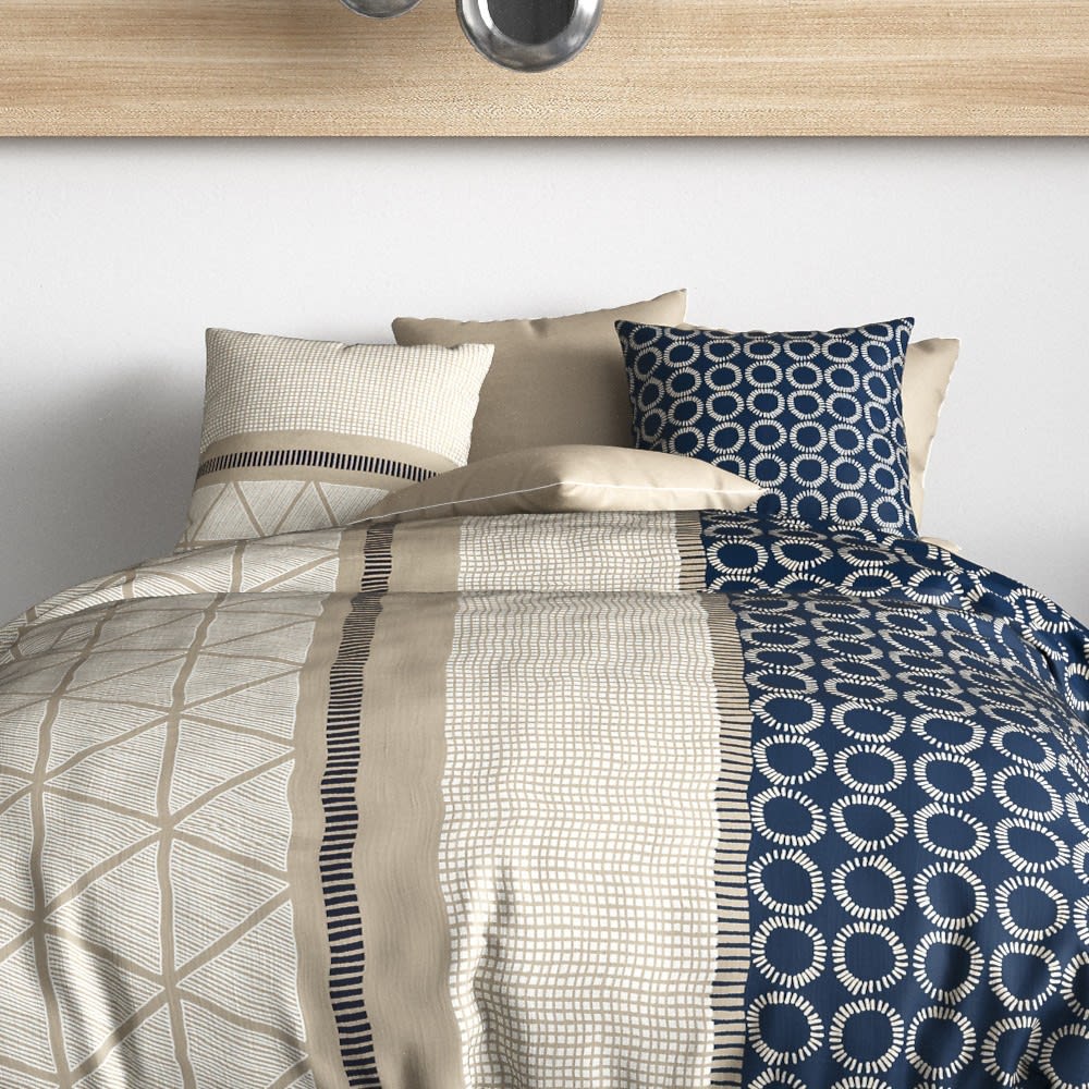 Parure de couette 100% coton 57 fils imprimée 240x220cm 2 taies - Maisons du Monde
