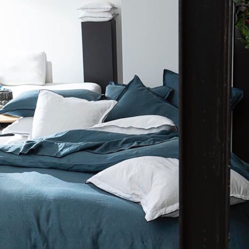 Housse de couette lin emeraude 155x220 cm — vue 3
