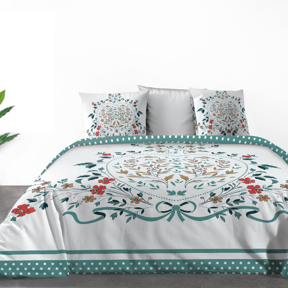 Parure de lit 2 personnes Capucine avec housse de couette et taies d'o - Maisons du Monde