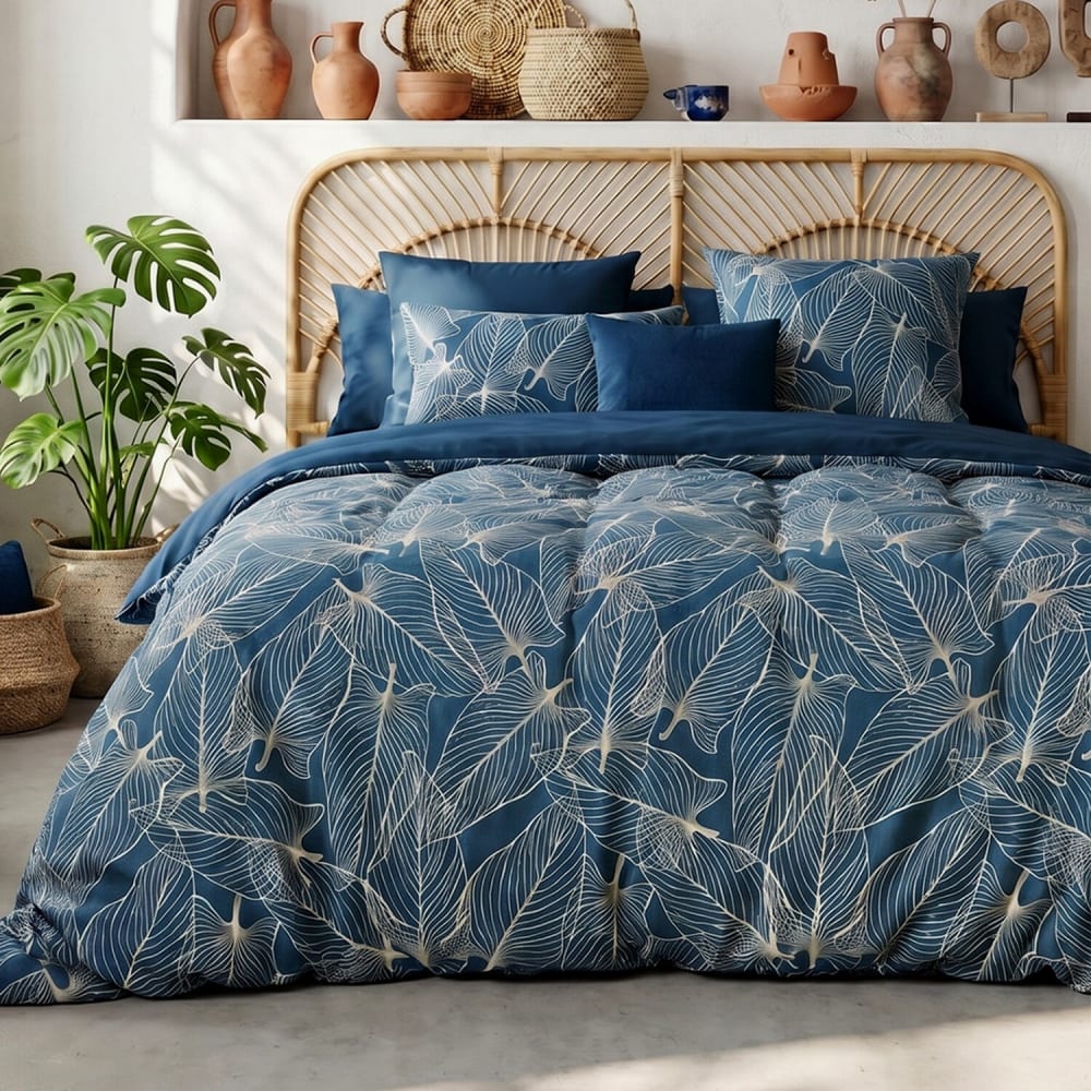 Parure housse de couette coton imprimée + 2 taies 260x240 cm - Maisons du Monde