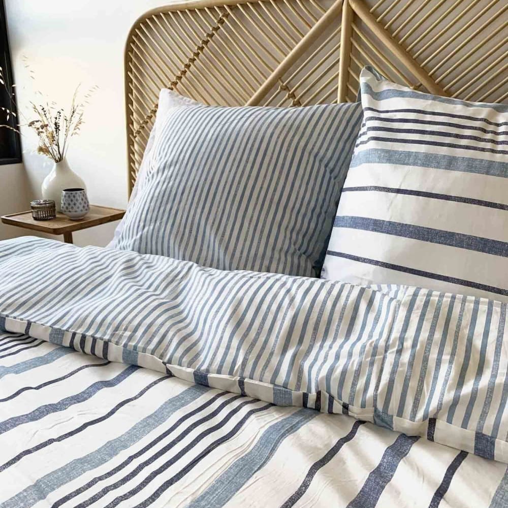 Parure housse de couette coton imprimée + 2 taies 260x240 cm