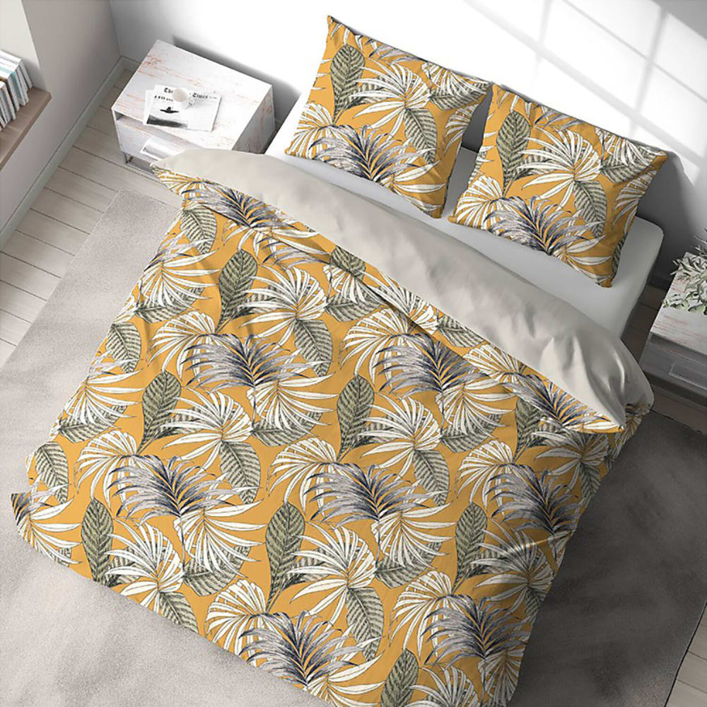 Parure housse de couette polyester imprimée + 2 taies 240x220 cm