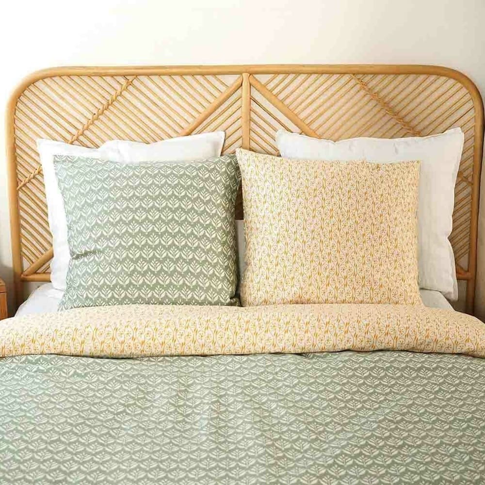 Parure housse de couette satin de coton imprimée + 2 taies 260x240 cm - Maisons du Monde
