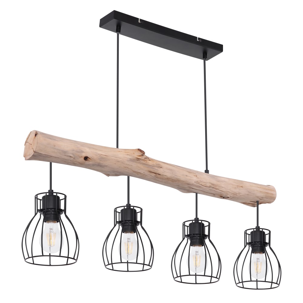 Suspension métal noir, 4x E27 — vue 3