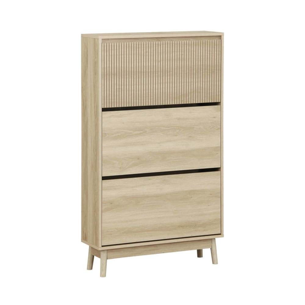 Skandinavischer Schuhschrank mit hellem Holzdekor - Maisons Du