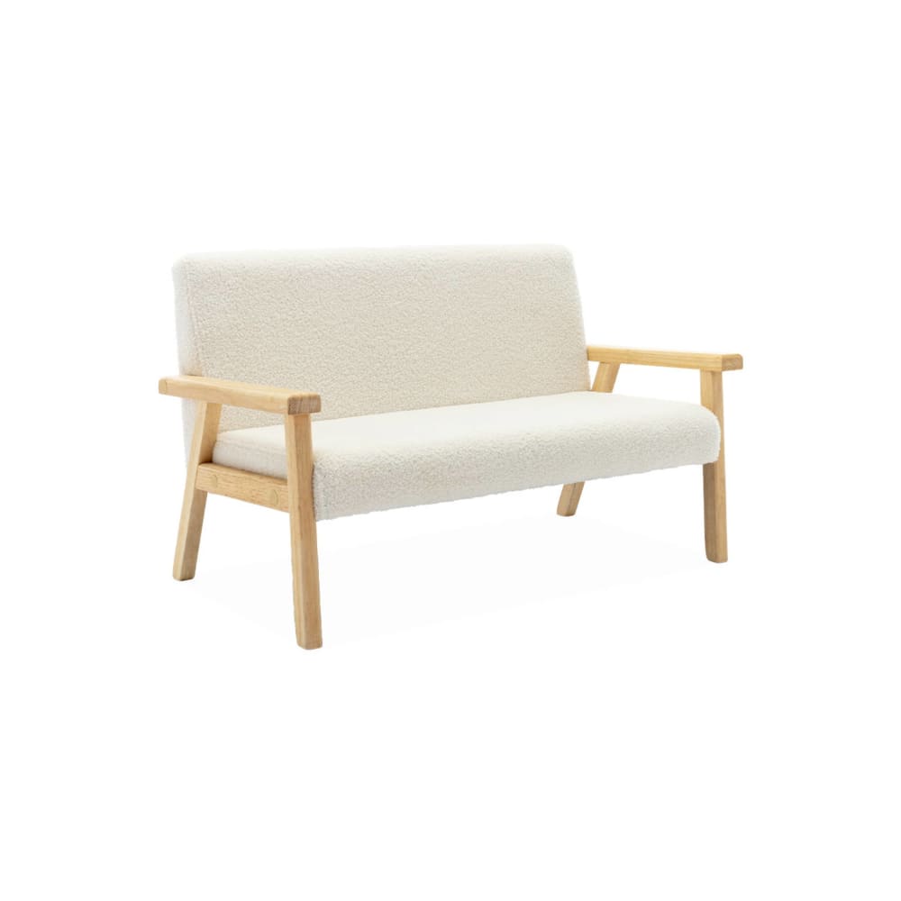 Banquette canapé enfant bois et tissu bouclette