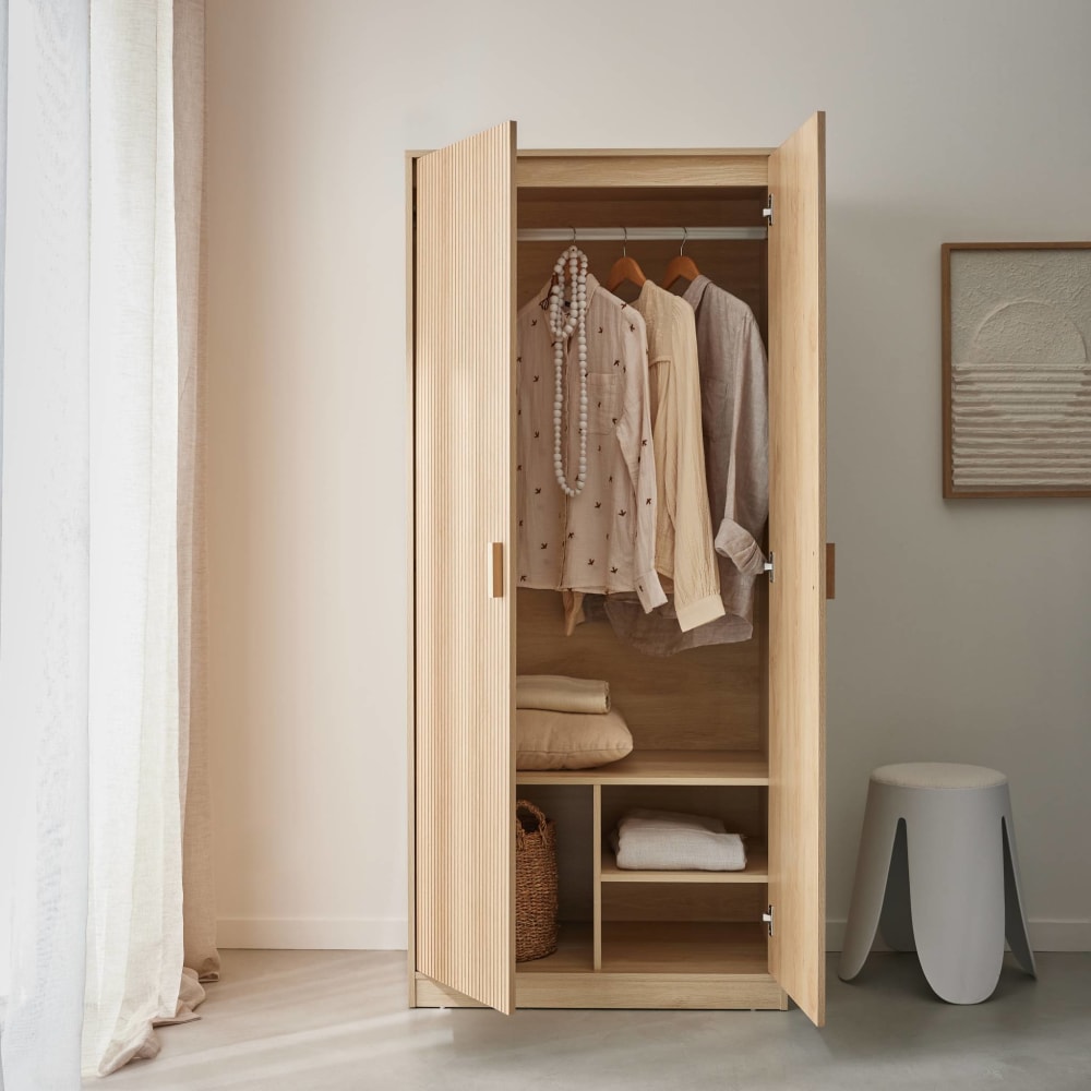 Dressing, armoire, 2 portes penderie et rangements