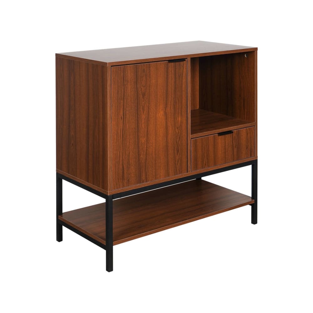 Buffet décor noyer 1 porte 1 tiroir 2 étagères - Maisons du Monde