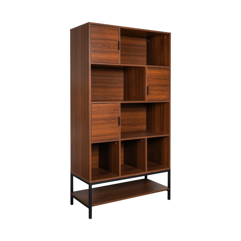 Bibliothèque en décor noyer 9 compartiments