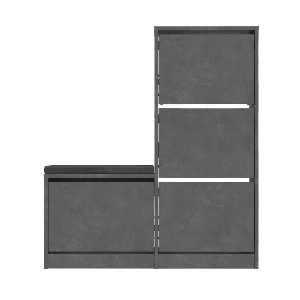 Calicosy Schuhschrank mit 4 Türen L105 cm - Grau style modern Grau Spanplatte