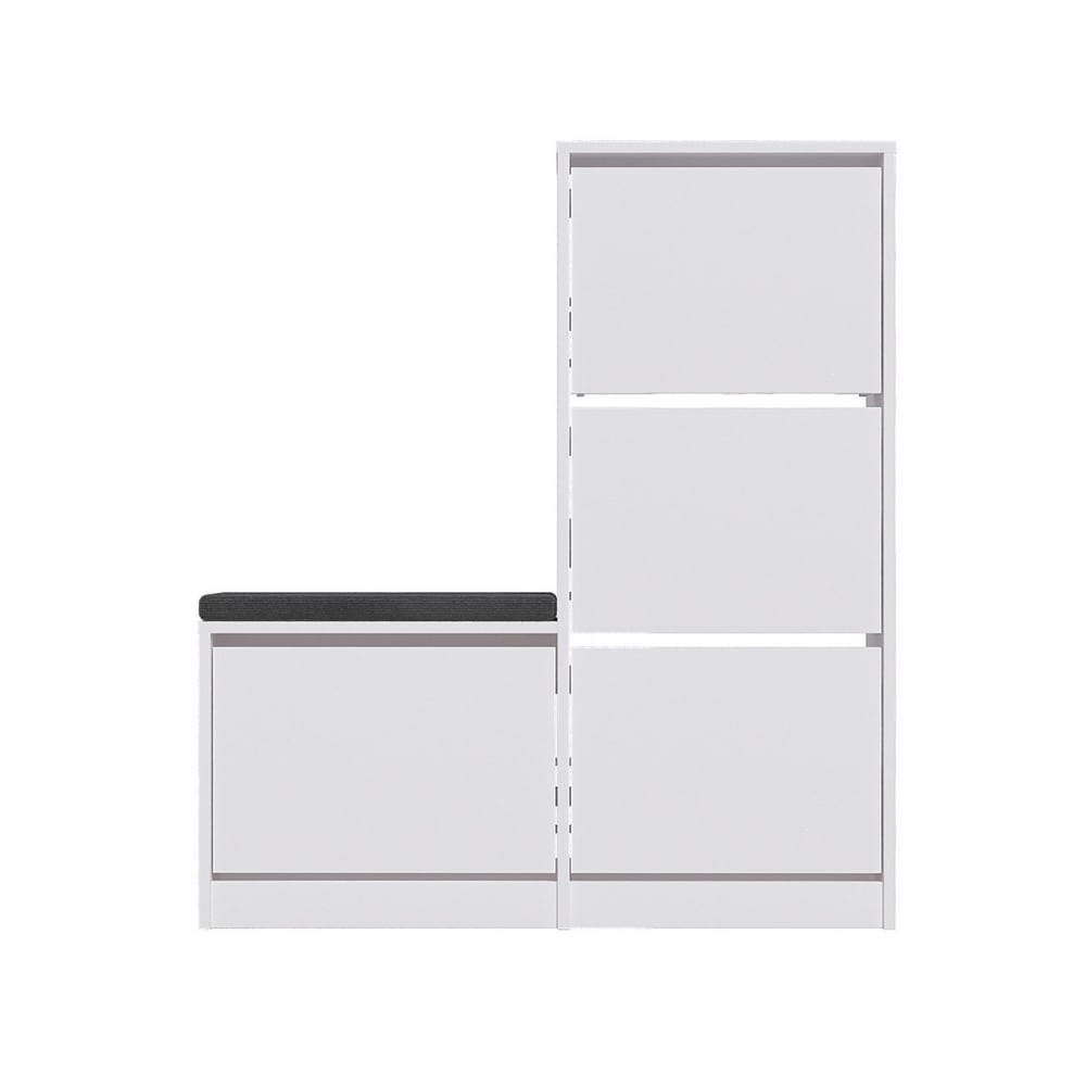 Calicosy Schuhschrank mit 4 Türen L105 cm - Weiß style modern Weiß Spanplatte
