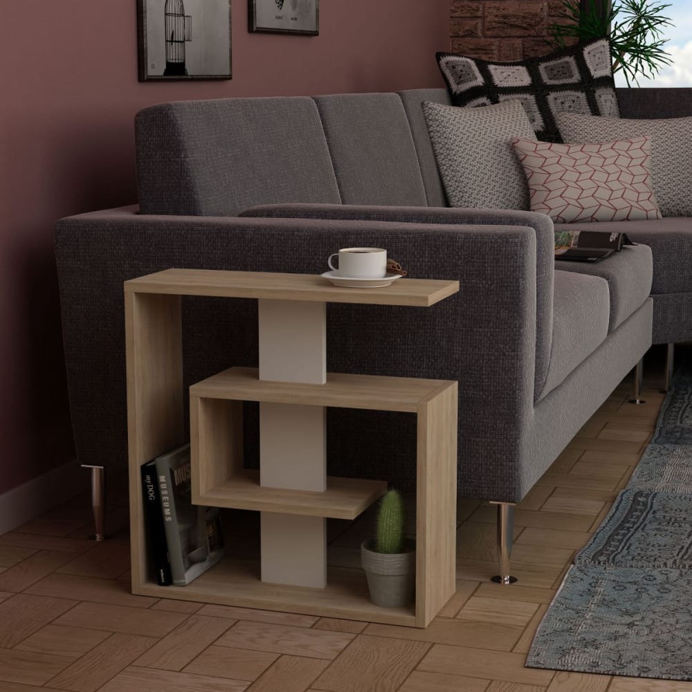 Bout de canapé 4 étagères blanc - h57 cm - Maisons du Monde