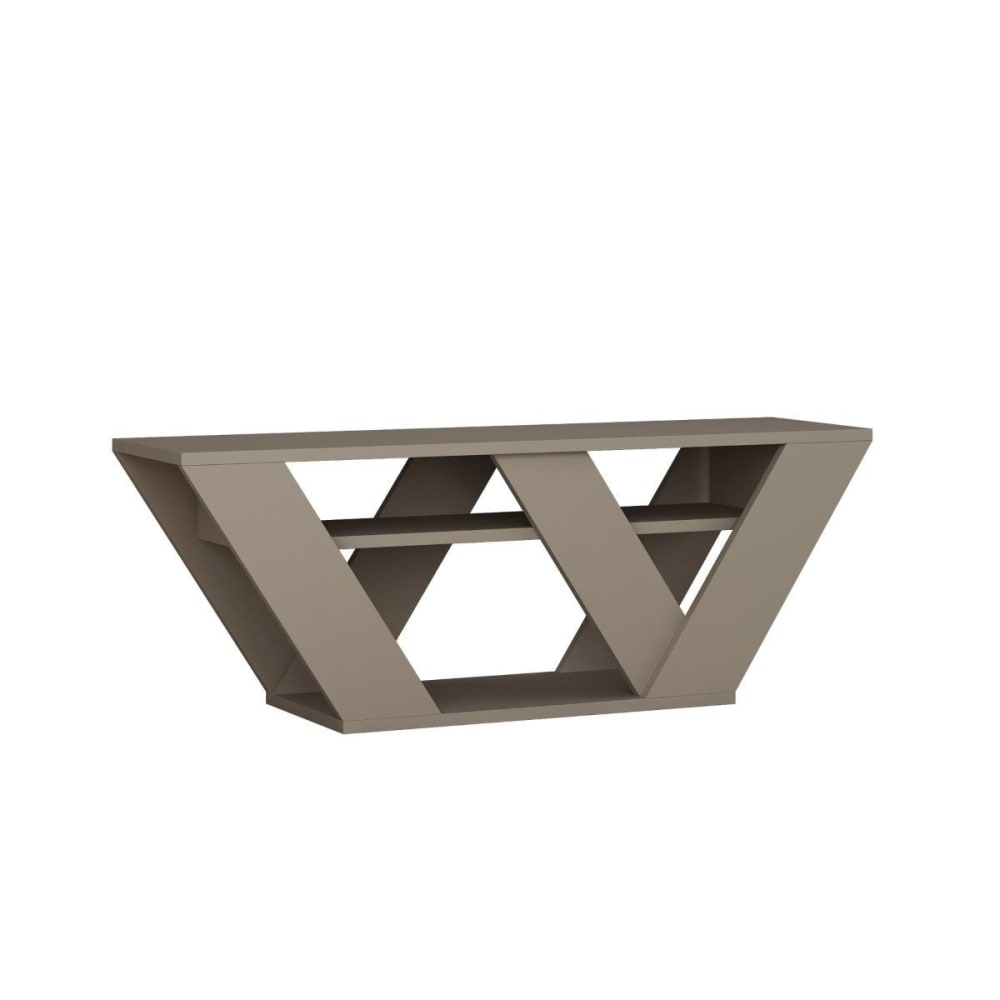 Meuble TV 3 étagères - L110 cm - Taupe