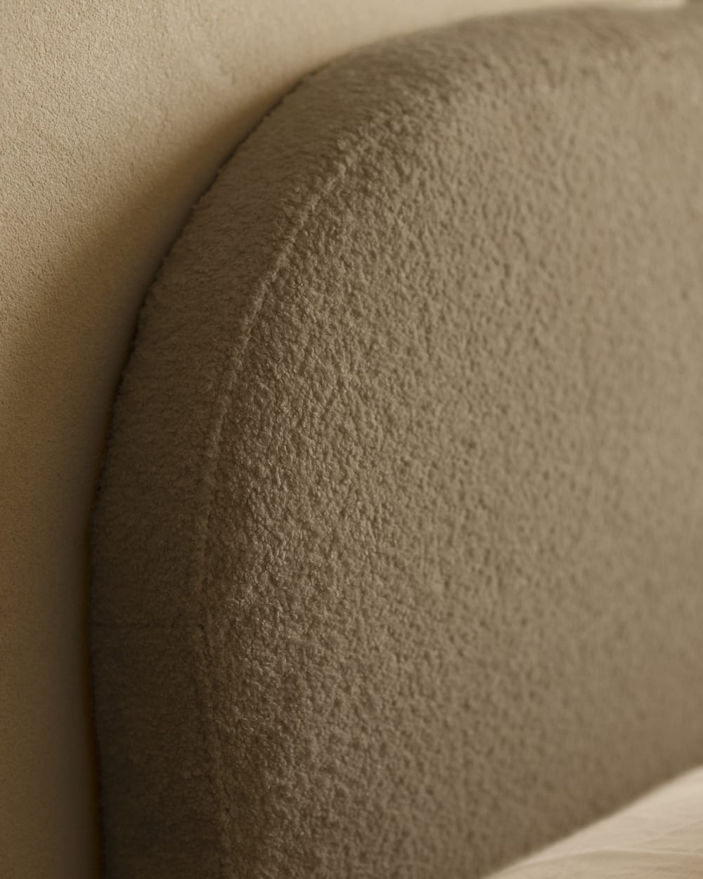 Tête de lit déhoussable en bouclé marron 140x110cm