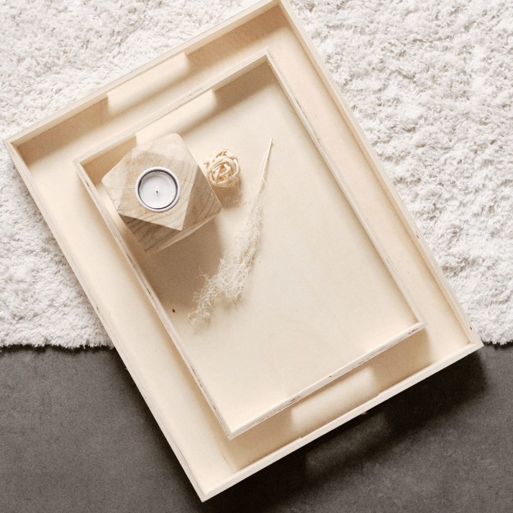 Lot de 2 plateaux  tu beige