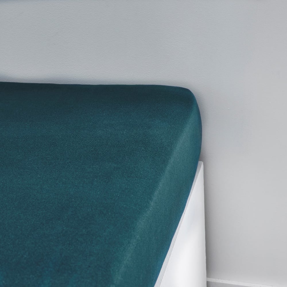Drap housse Jersey 2 personnes uni  140x190 cm Bleu