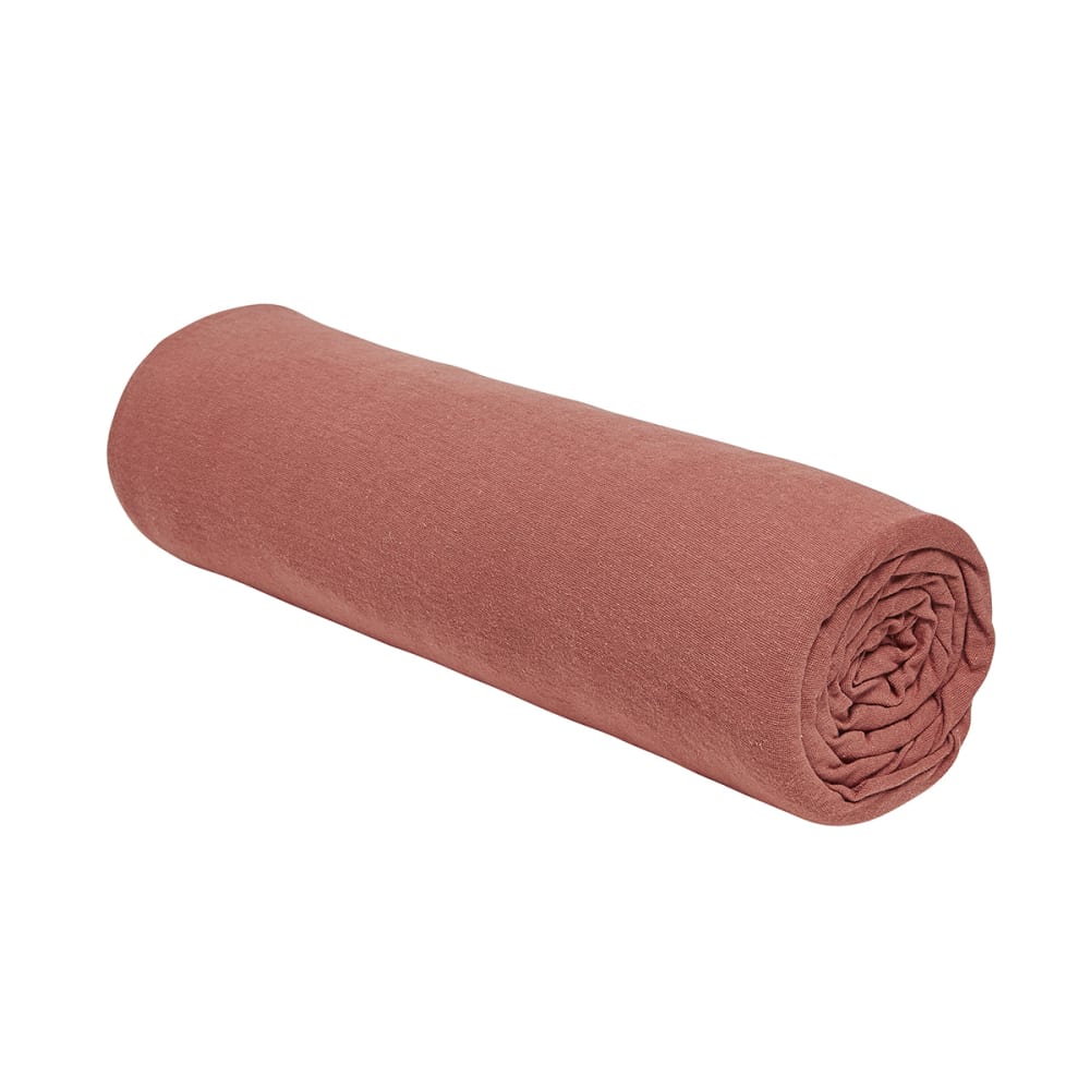 Drap housse 1 personne jersey uni 90x190 cm rouge - Maisons du Monde