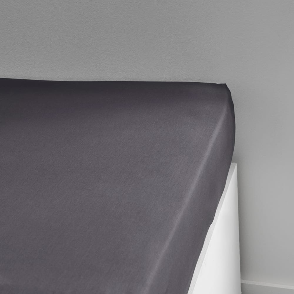 Drap housse grand bonnet pour lit  140x200 cm Gris anthracite