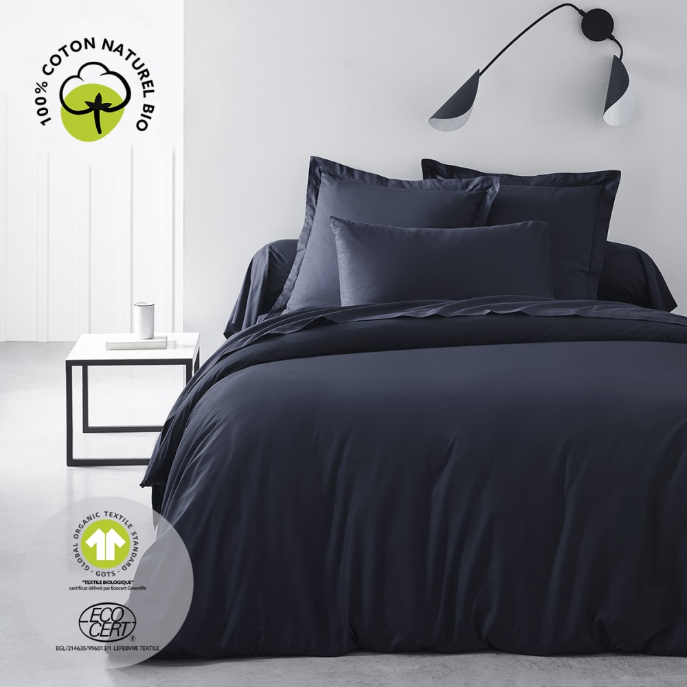 Drap housse grand bonnet pour lit 180x200 cm bleu marine - Maisons du Monde