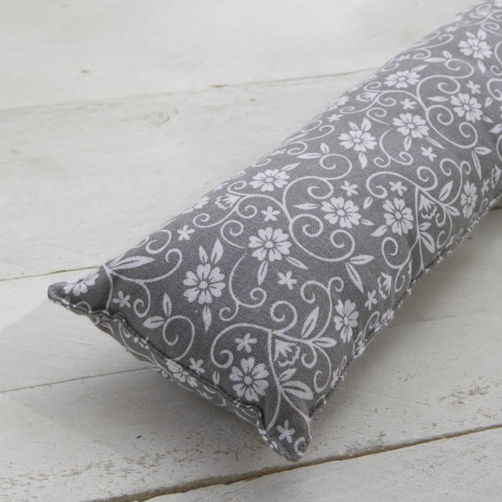 Today Bas de porte imprimé floral coton 90x12 cm gris style classique chic
