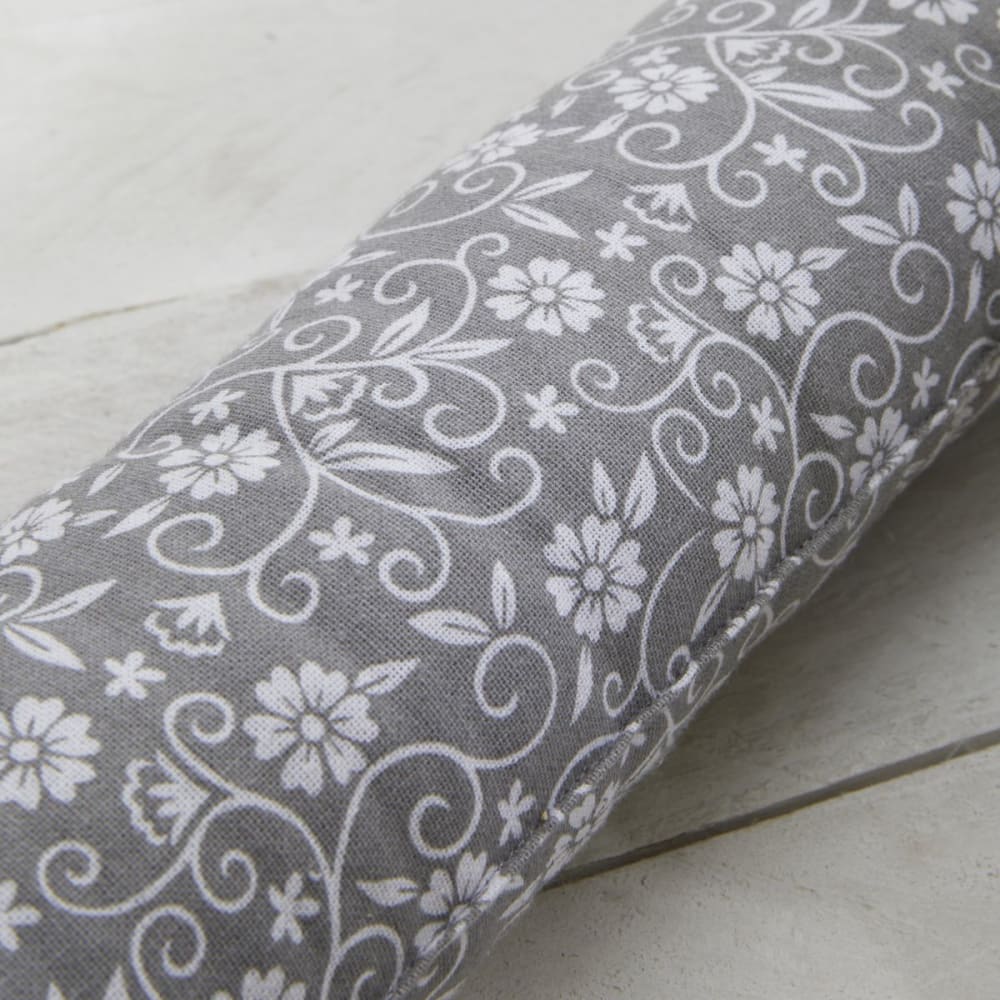 Bas de porte imprimé floral coton 90x12 cm gris - Maisons du Monde