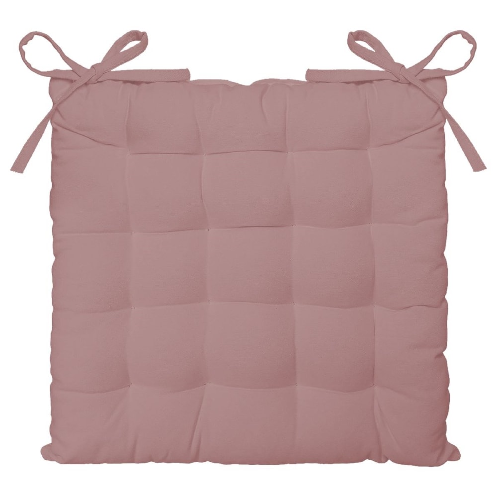 Galette de chaise uni gaze de coton  40x40 cm Rose