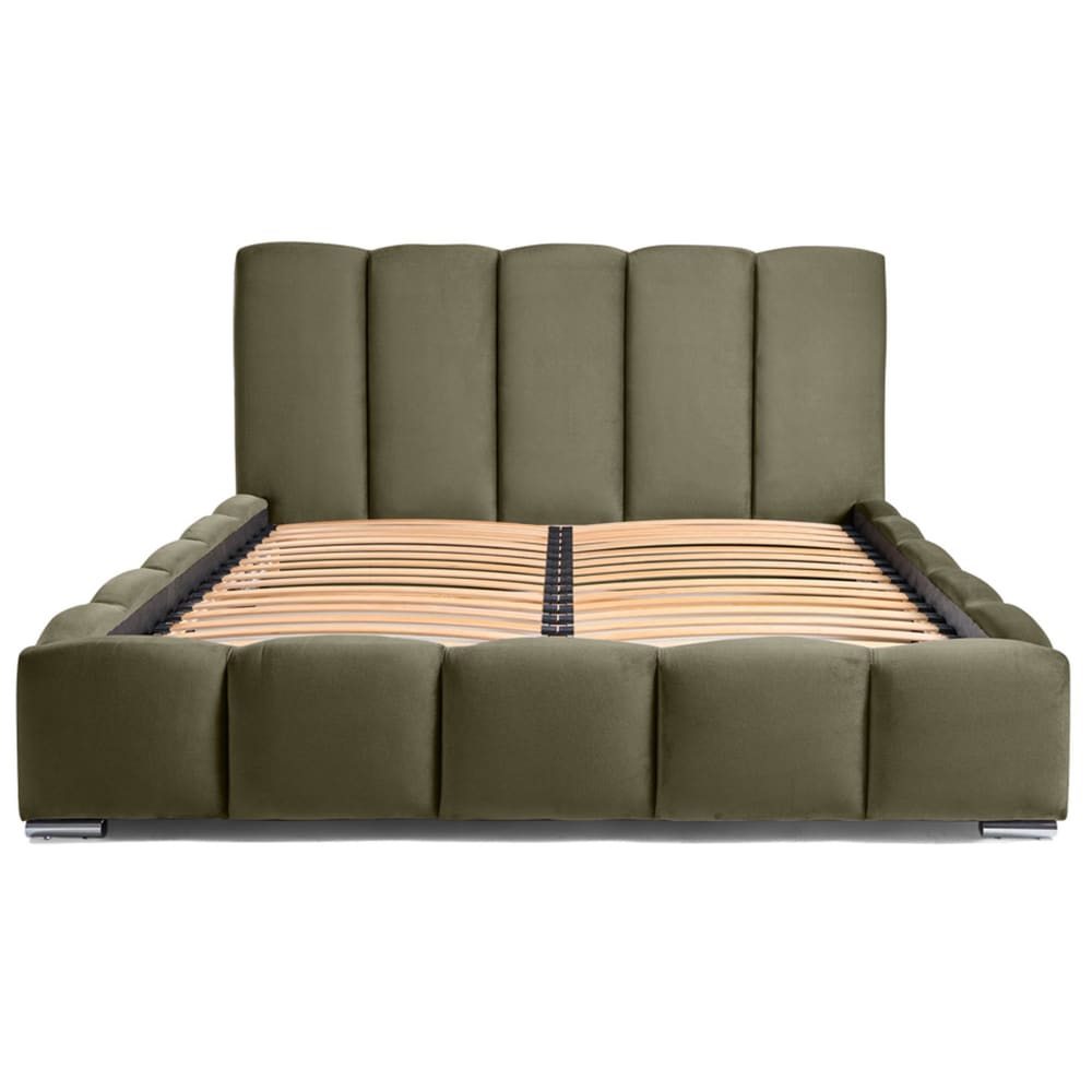 Lit coffre queen size 160x200 sommier inclus vert Lit coffre queen size 160x200 sommier inclus vert