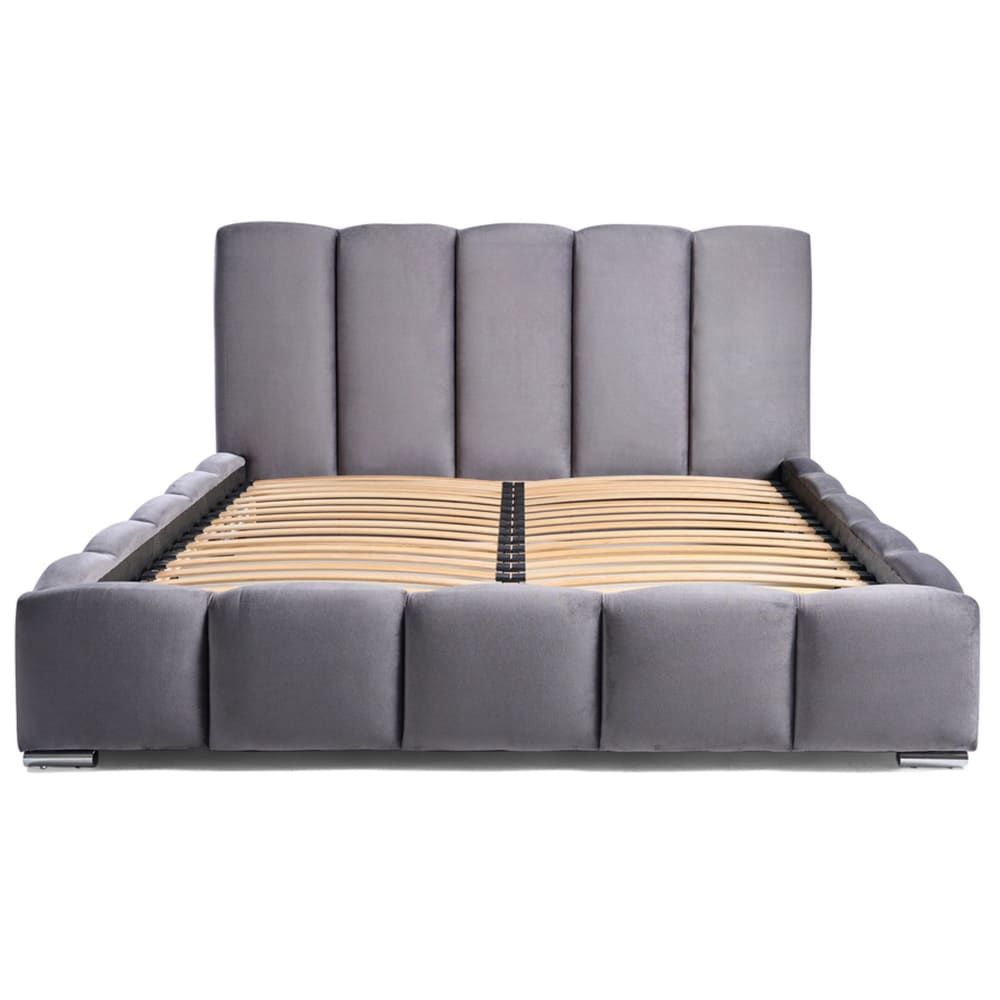Lit coffre 140x200 sommier inclus gris foncé — Beyit