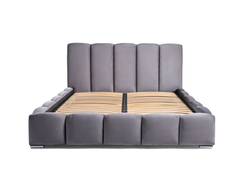 Lit coffre   140x200   sommier inclus  gris foncé