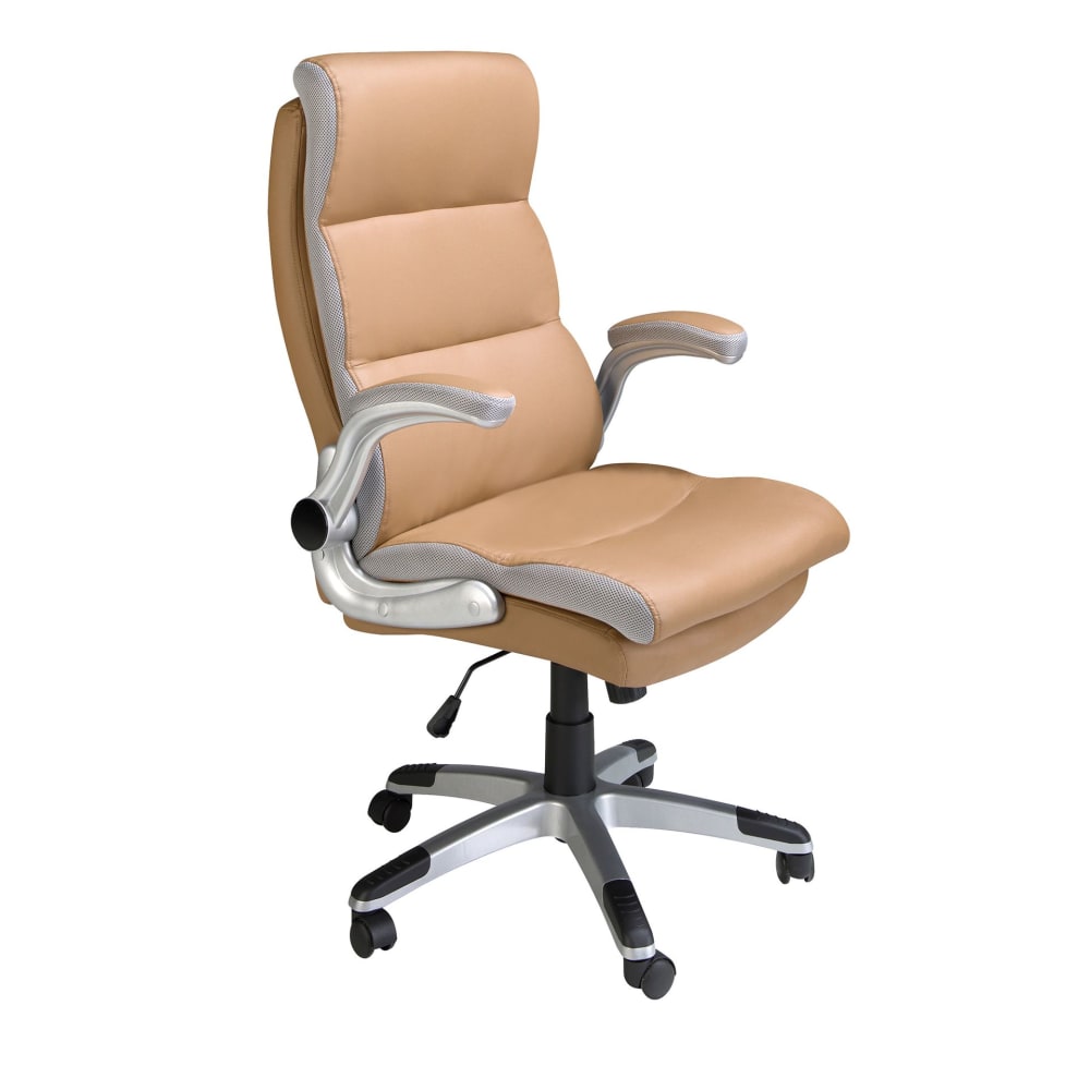Fauteuil de bureau pivotante en similicuir marron Fauteuil de bureau pivotante en similicuir marron