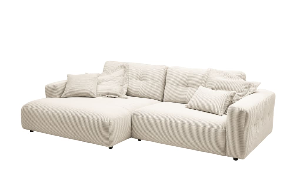 KAWOLA Ecksofa aus Cord, cremeweiß style modern - Pes - Polyester