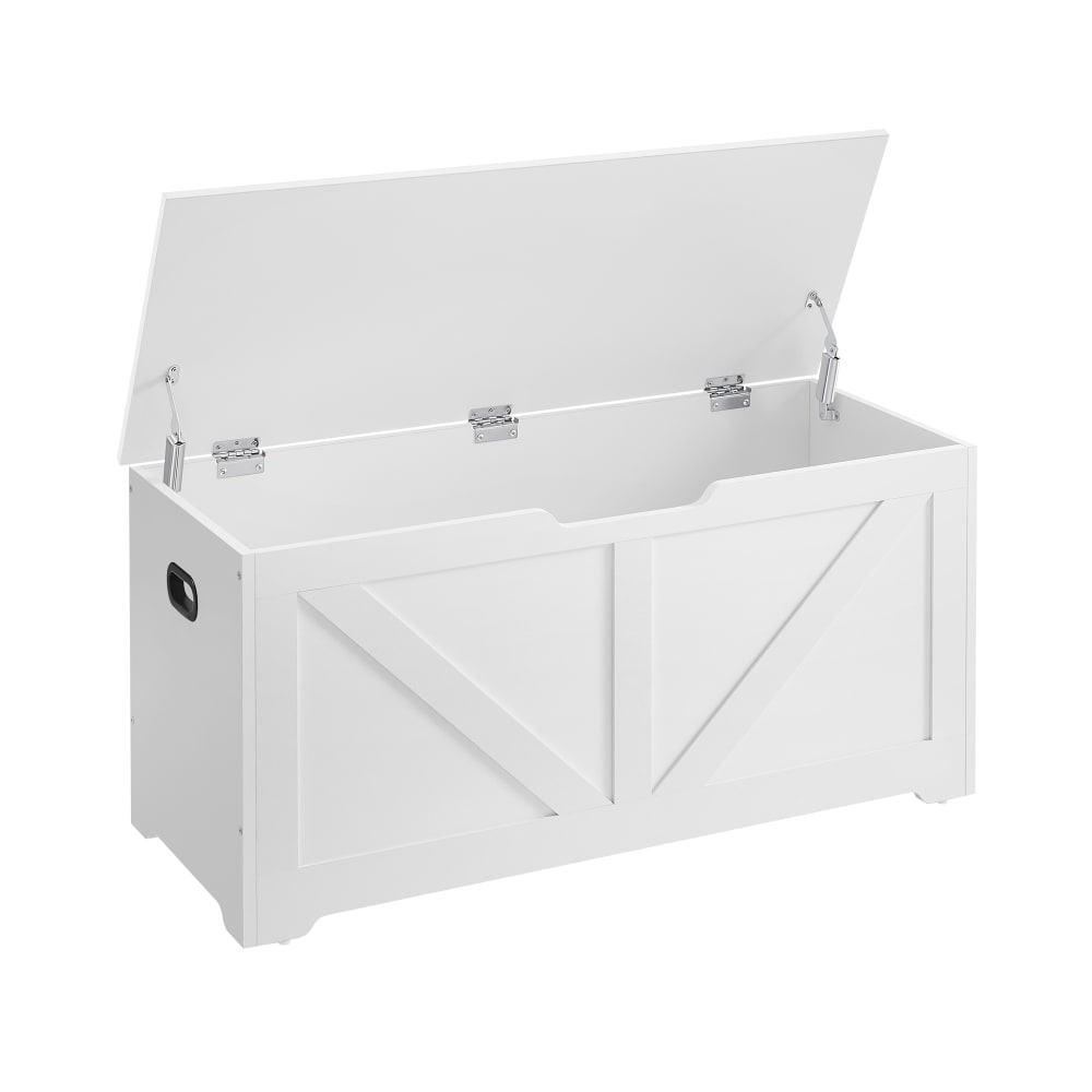 Banc de rangement de style maison de campagne 40 x 100 x 46.4 cm blanc