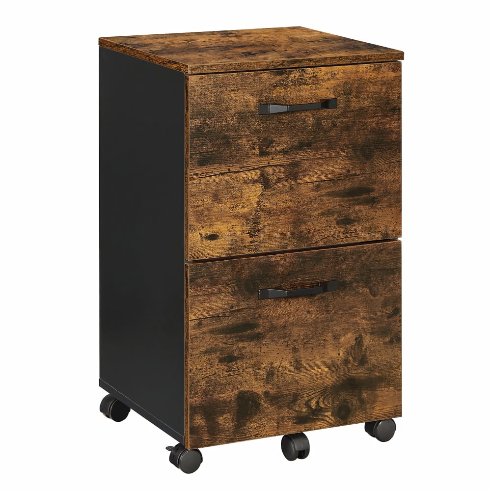 Caisson mobile avec 2 tiroirs 41 x 40 x 71.1 cm marron et noir - Maisons du Monde