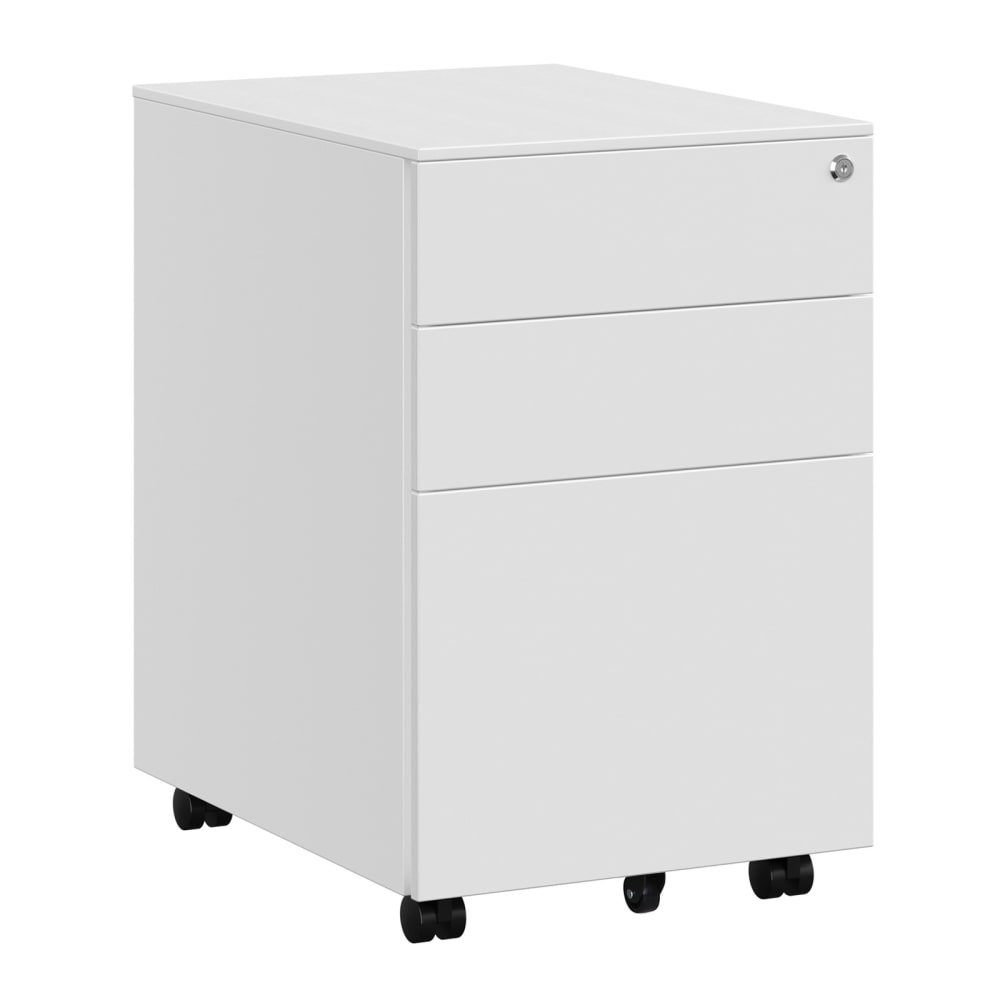 Caisson mobile de bureau avec roulettes et serrure pour dossiers blanc - Maisons du Monde