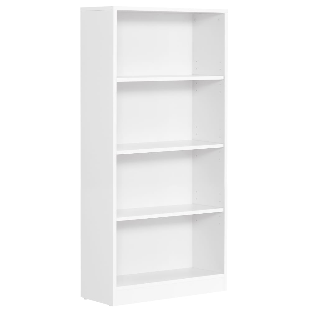 Bibliothèque à 4 étagères effet bois blanc