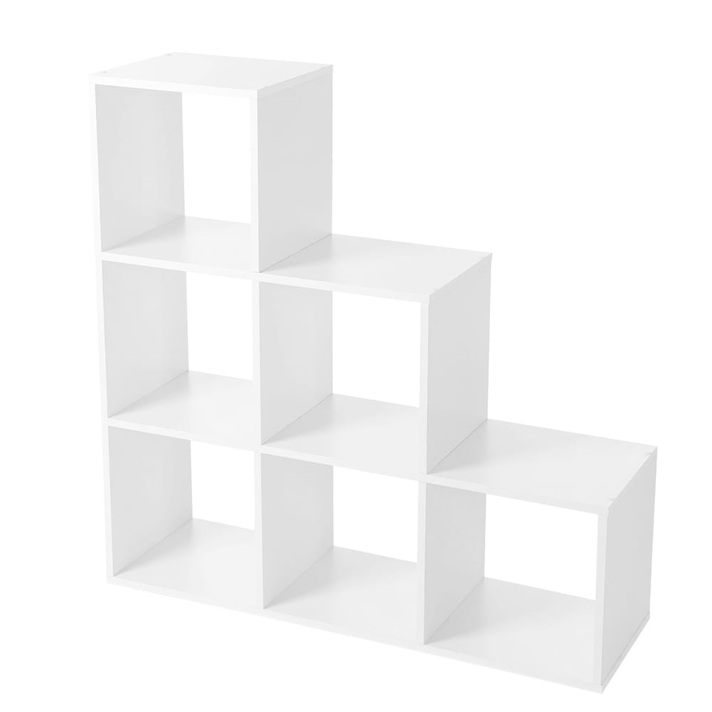 VASAGLE Étagère à livres avec 6 compartiments système de rangement blanc Blanc Bois - 97x97x29cm