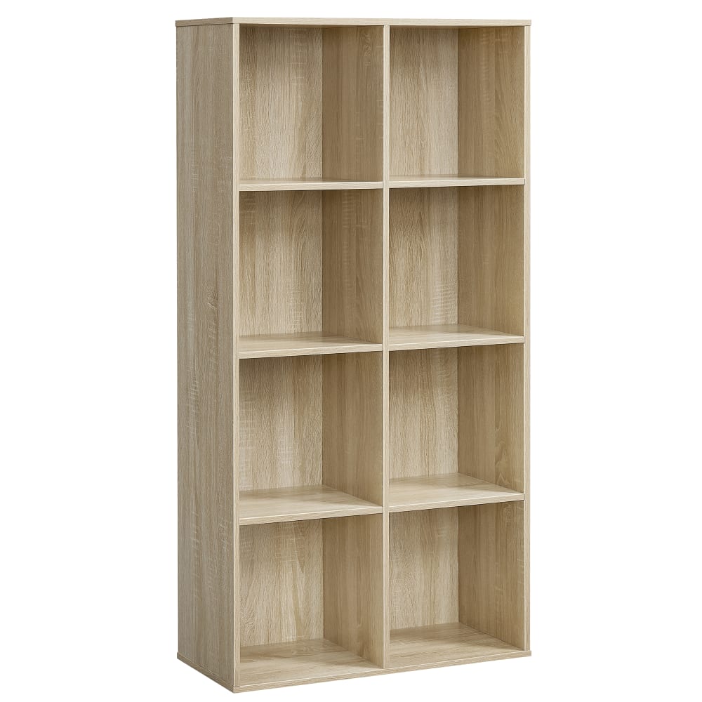 Bibliothèque 8 cubes effet bois couleur boisée