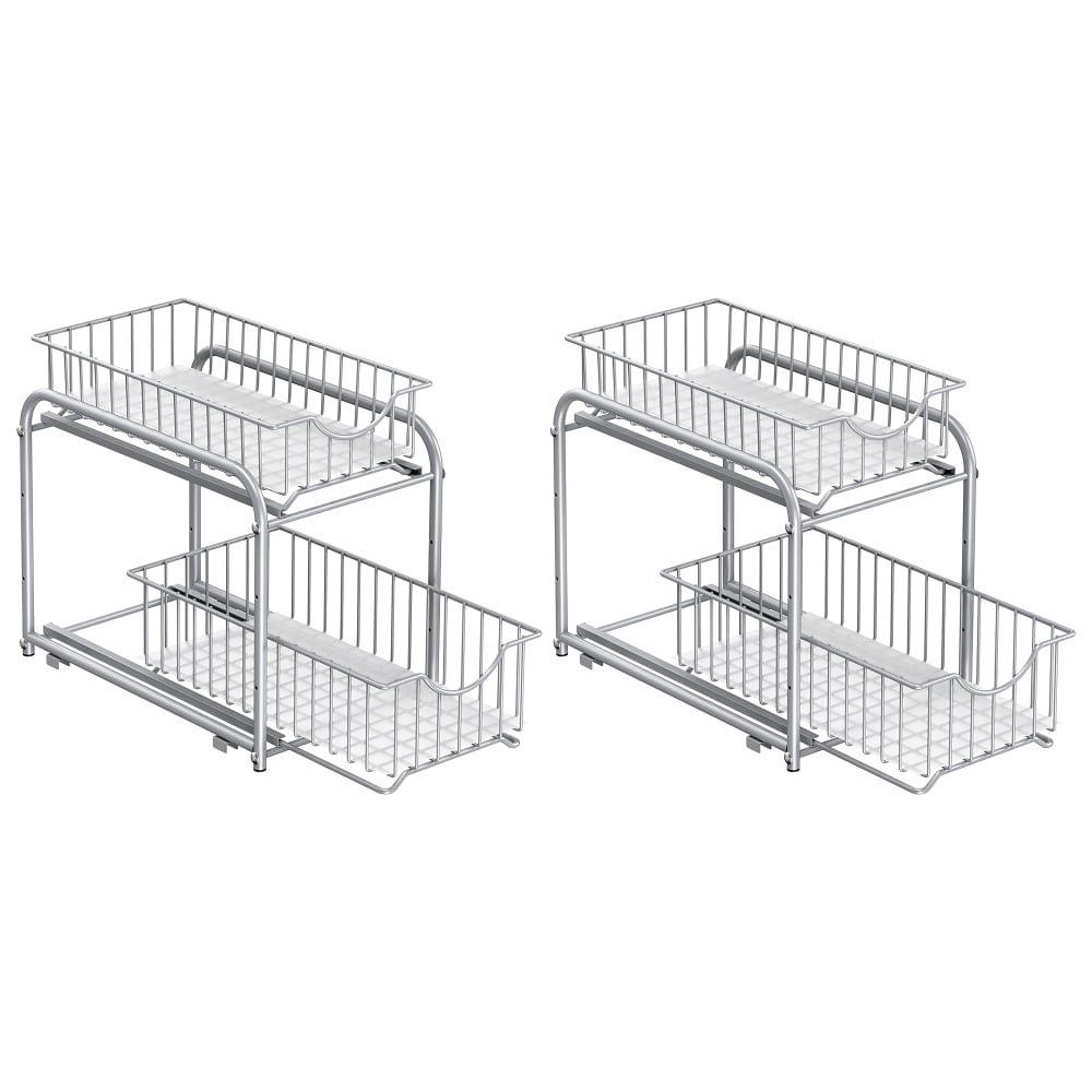 Organiseur de cuisine lot de 2 acier empilable argent
