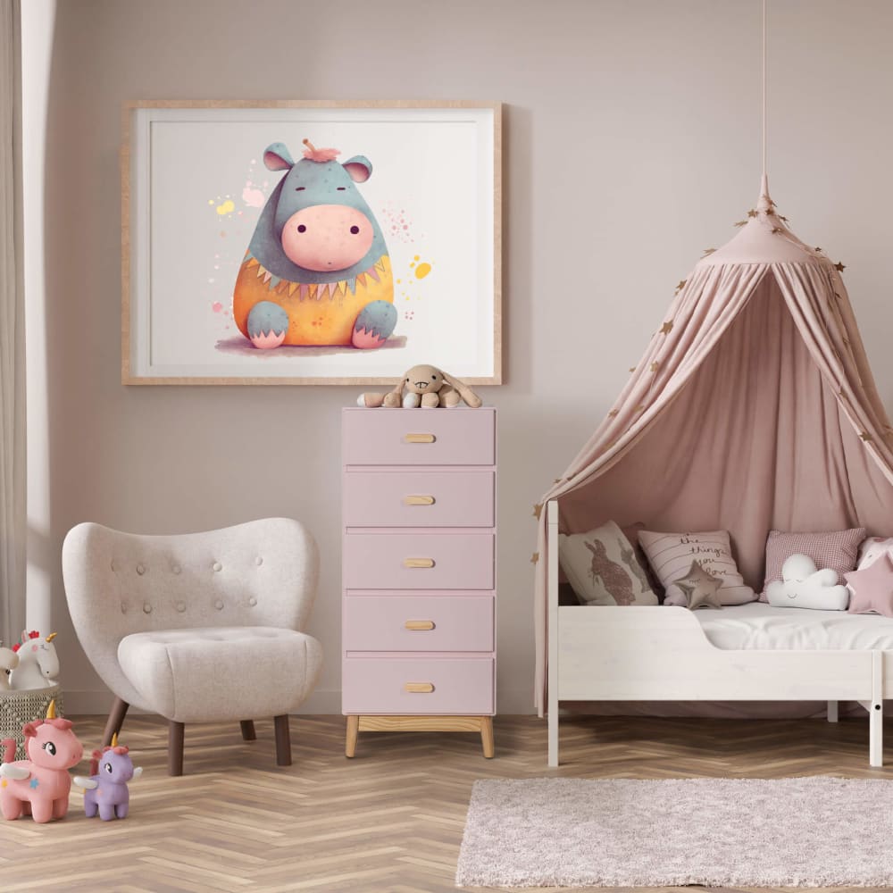 Commode pour enfants avec 5 tiroirs rose - Maisons du Monde