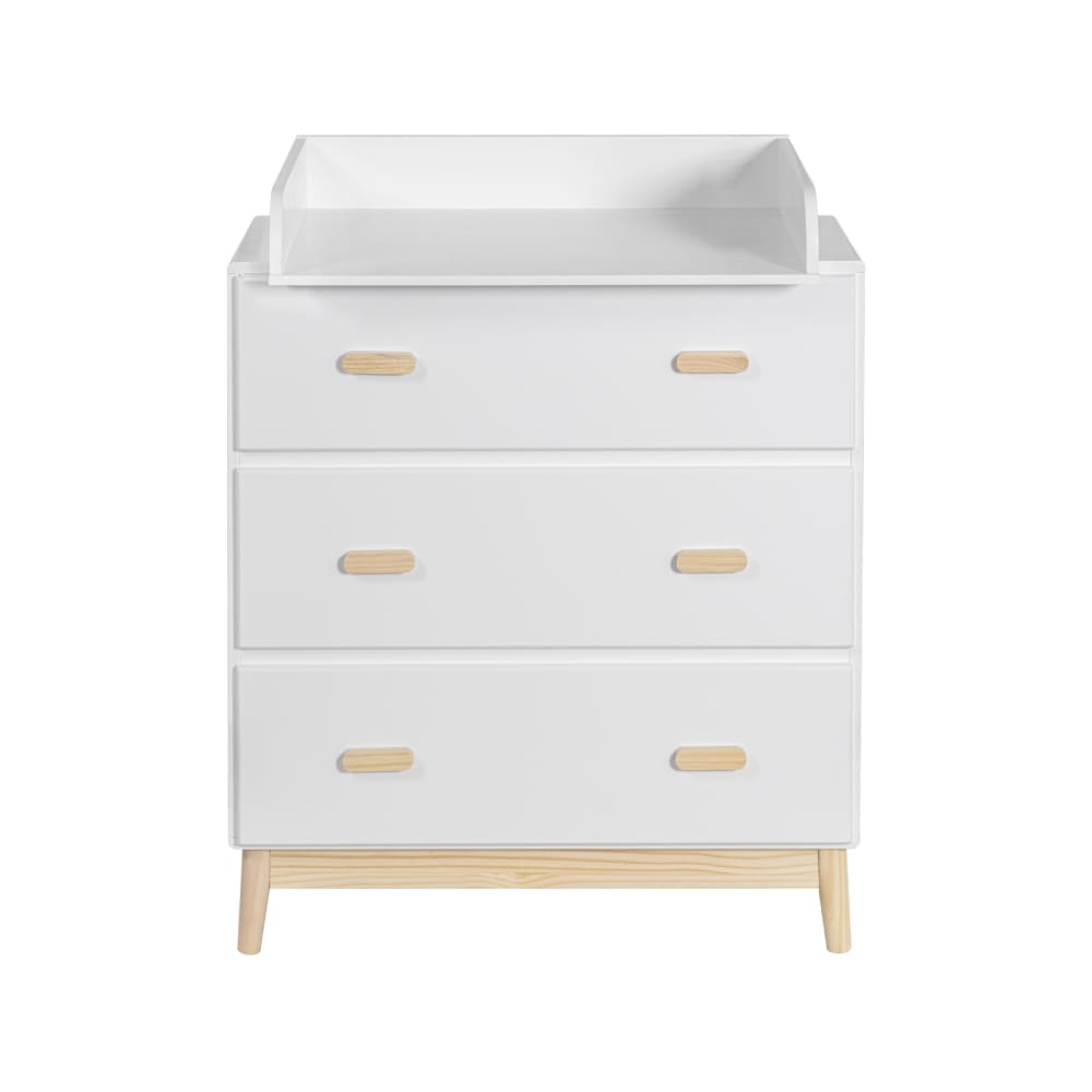 Commode avec table à langer et 3 tiroirs blanc