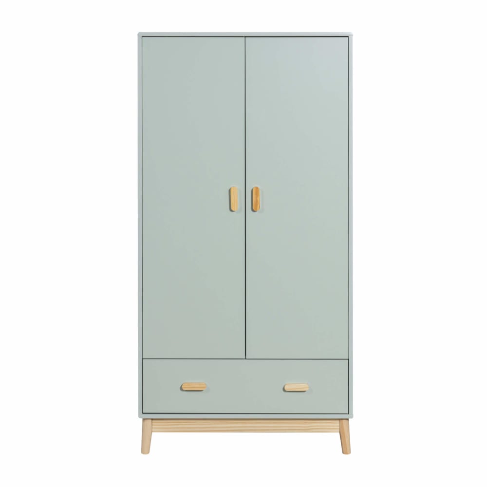Armoire pour enfants avec 2 portes et 1 tiroir vert