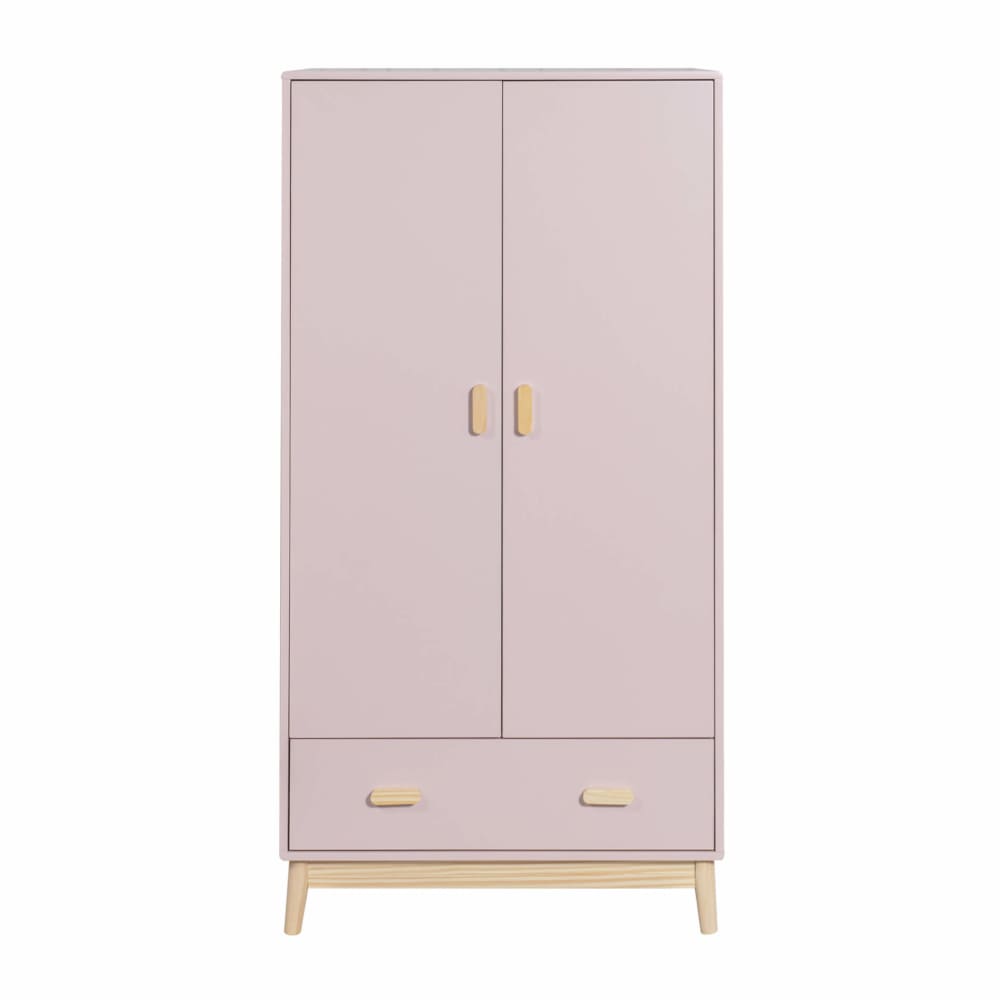 Armoire pour enfants avec 2 portes et 1 tiroir rose
