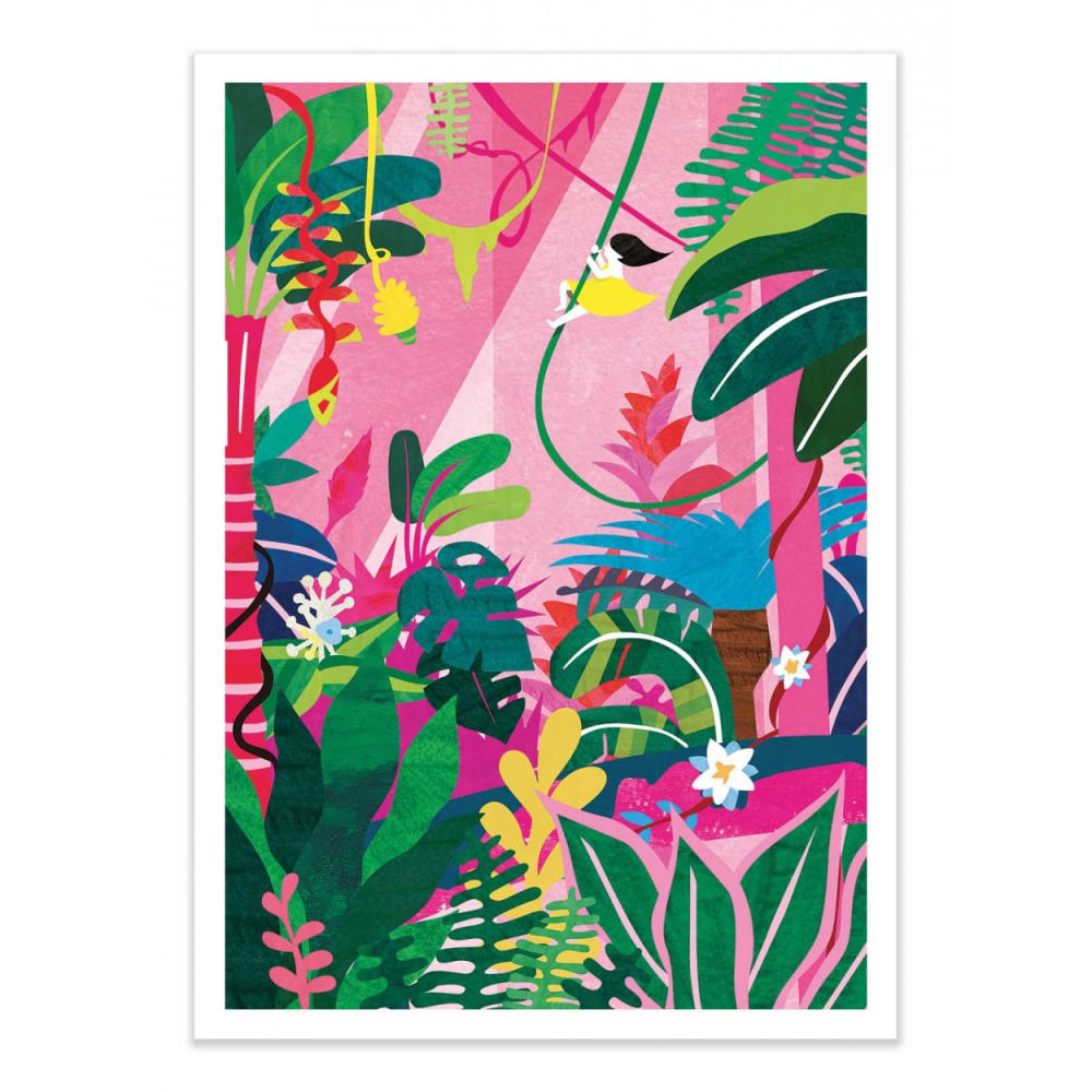 JUNGLE - Affiche d'art enfant 50 x 70 cm