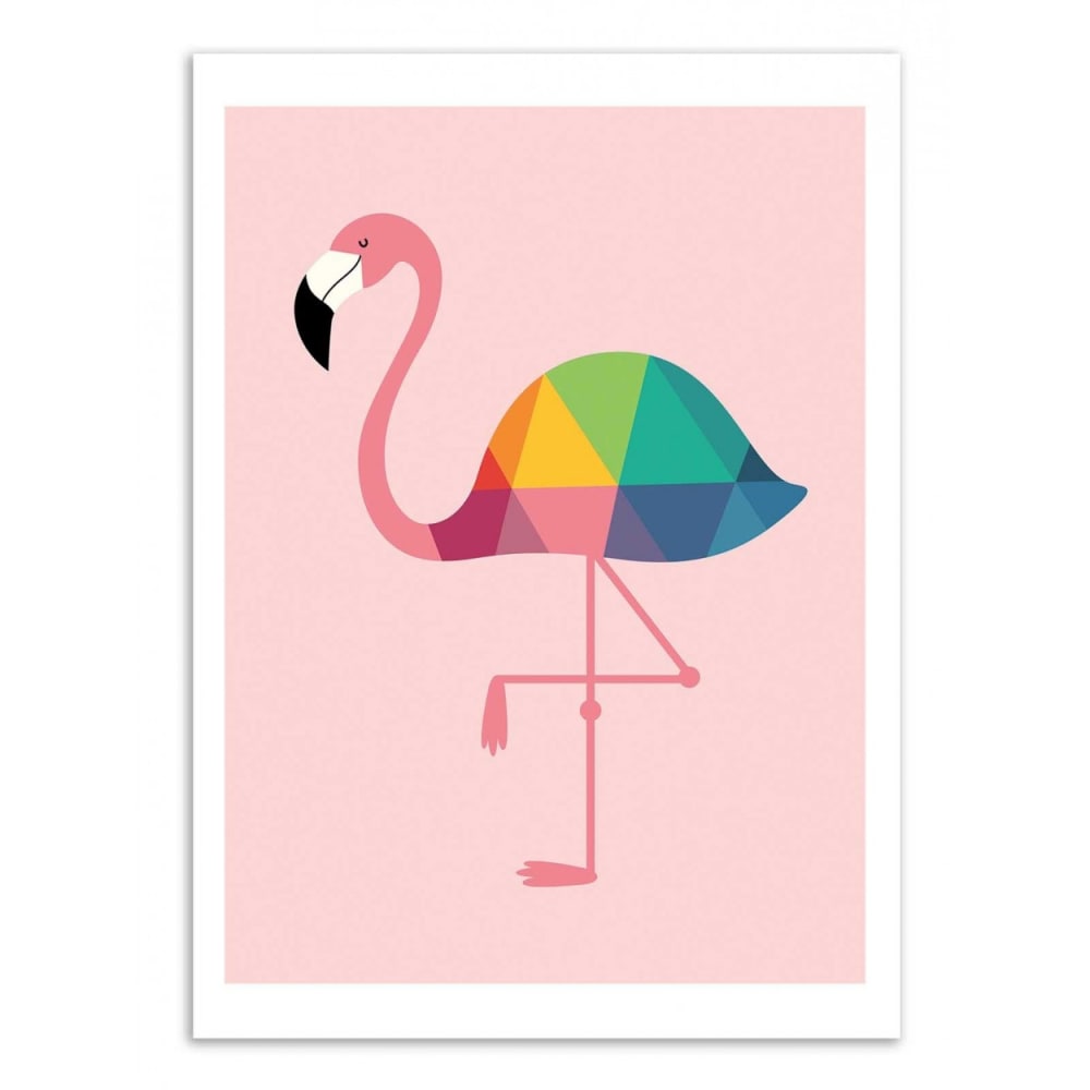 Affiche 30x40 cm - Rainbow flamingo - Andy Westface — Beyit