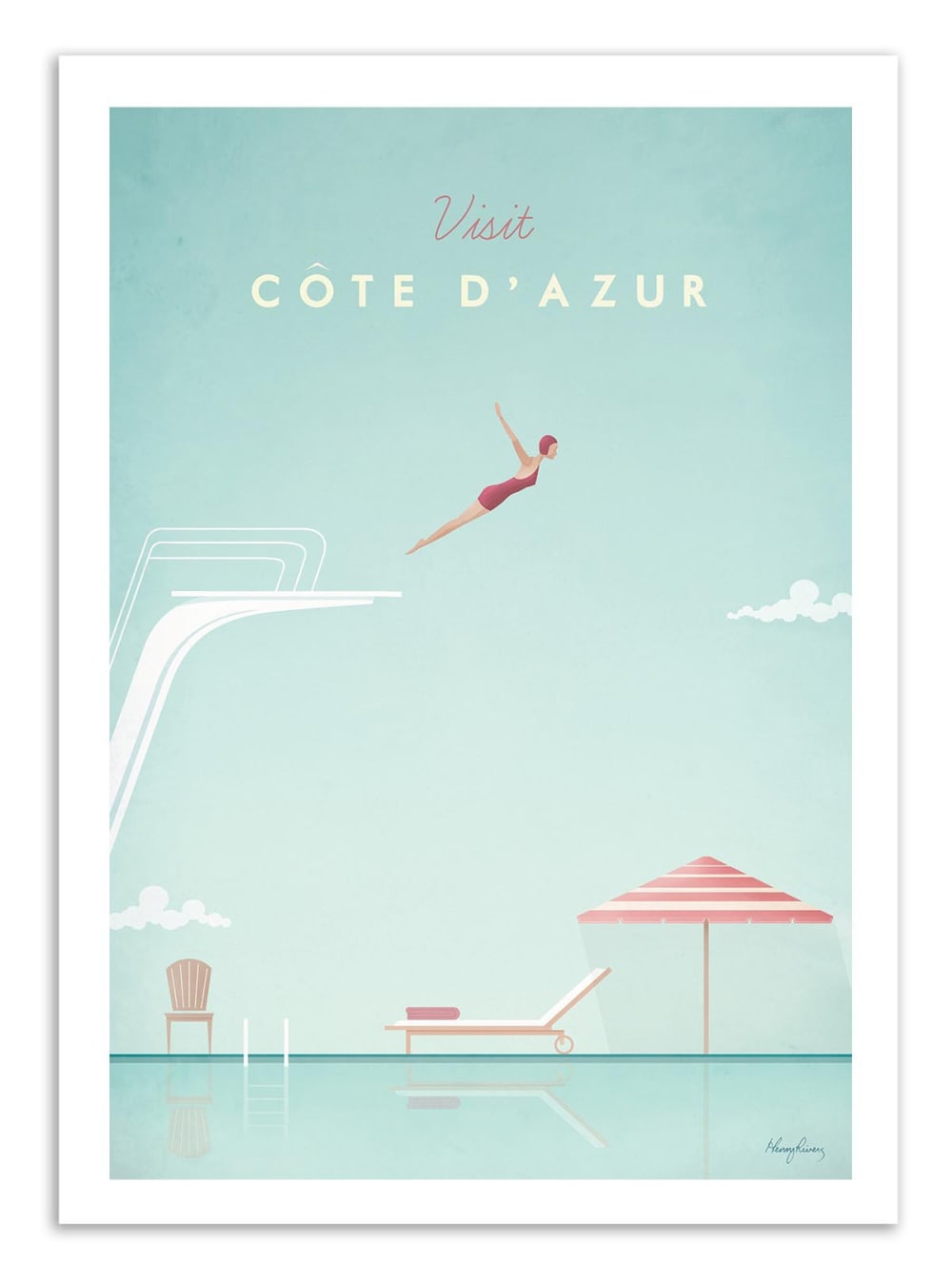 Affiche 30x40 cm - Visit Cote d'Azur - Henry Rivers — Beyit