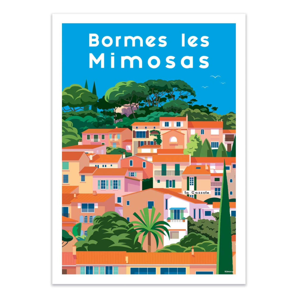 Affiche 30x40 cm - Bormes les mimosas - Raphael Delerue — Beyit
